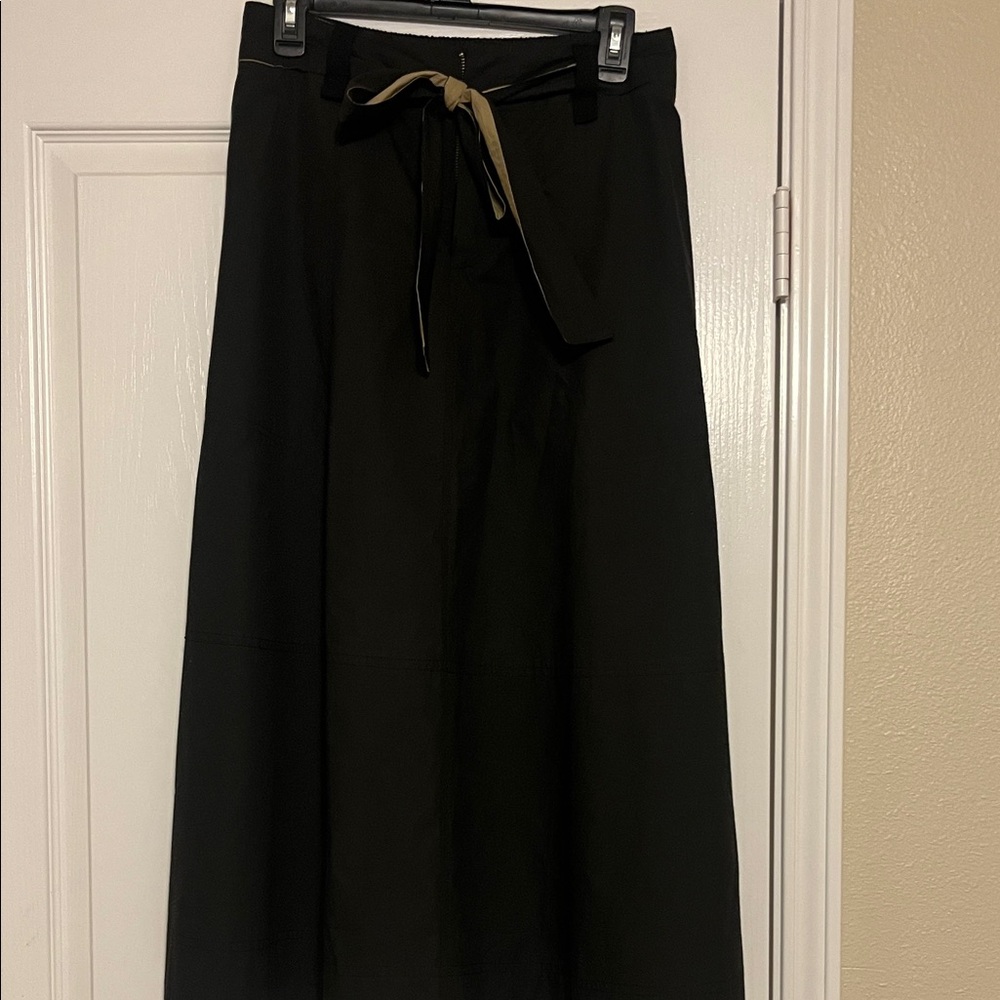 Lilla P Black Skirt with Tan Tie
